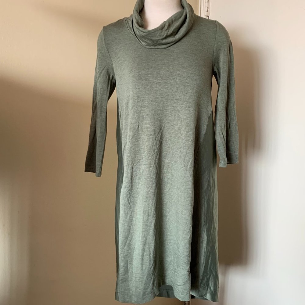 Saturday Sunday by Anthropologie Olive Green Cowl Neck Dress Size X-Small XS